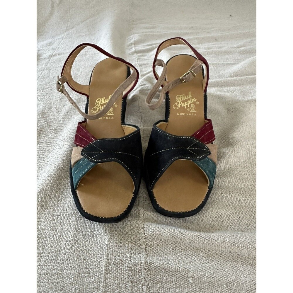 Hush Puppies Multicolor Strappy Leather Sandals - Black, Teal, Burgundy, Beige
